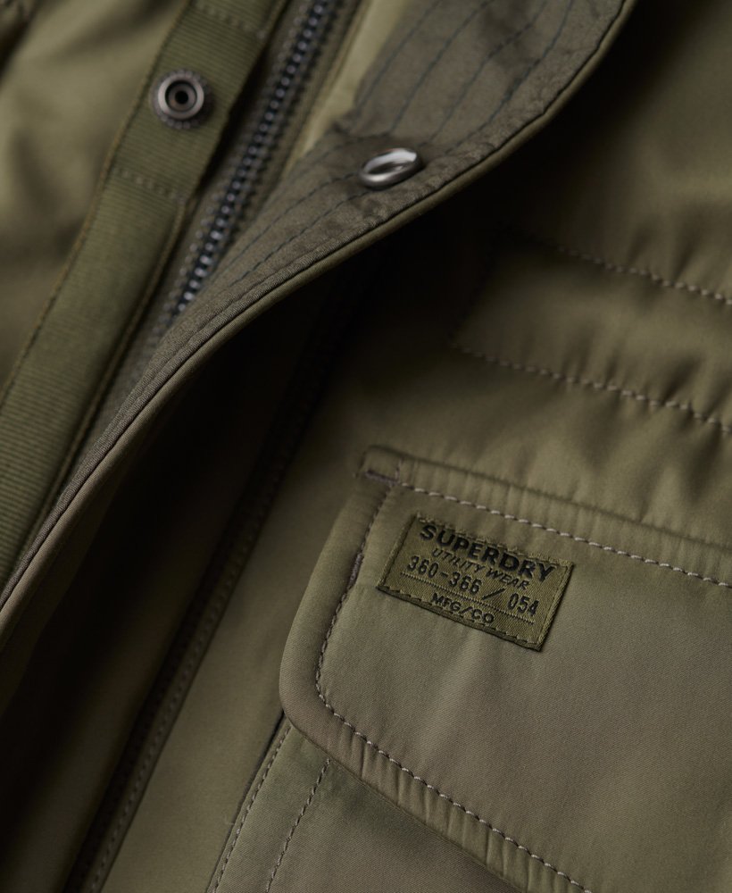 chinook parka van imitatiebont in stoffig olijfgroen