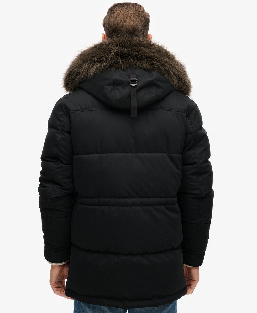 chinook parka van imitatiebont in zwart