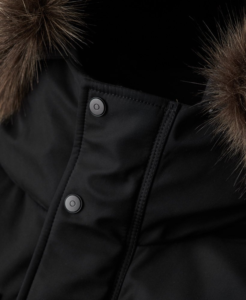 chinook parka van imitatiebont in zwart