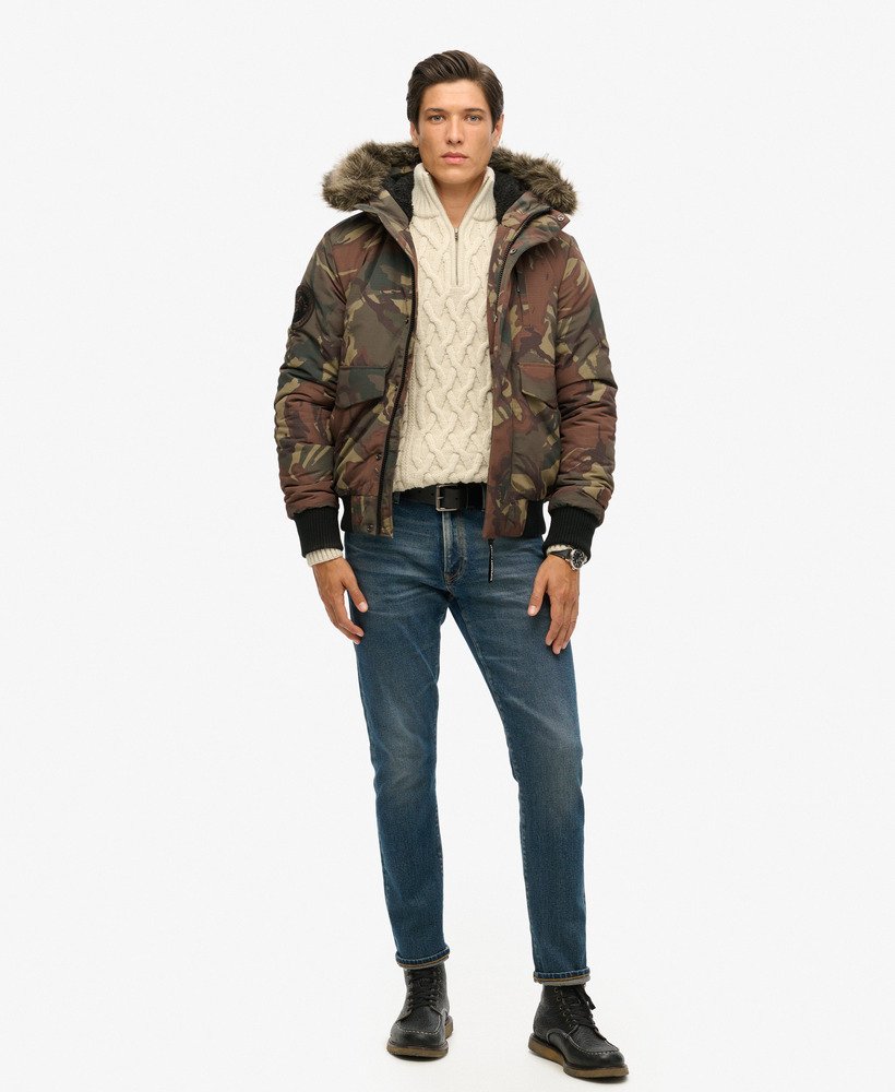 everest puffer bomberjack met capuchon in legercamouflage