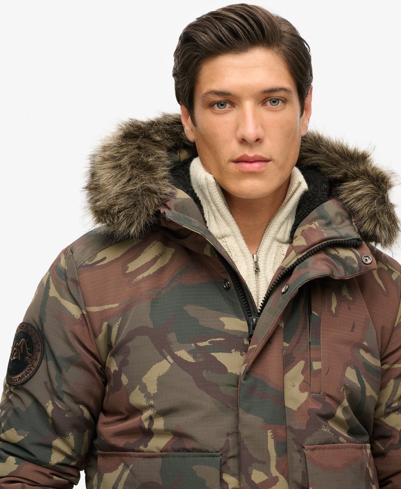 everest puffer bomberjack met capuchon in legercamouflage