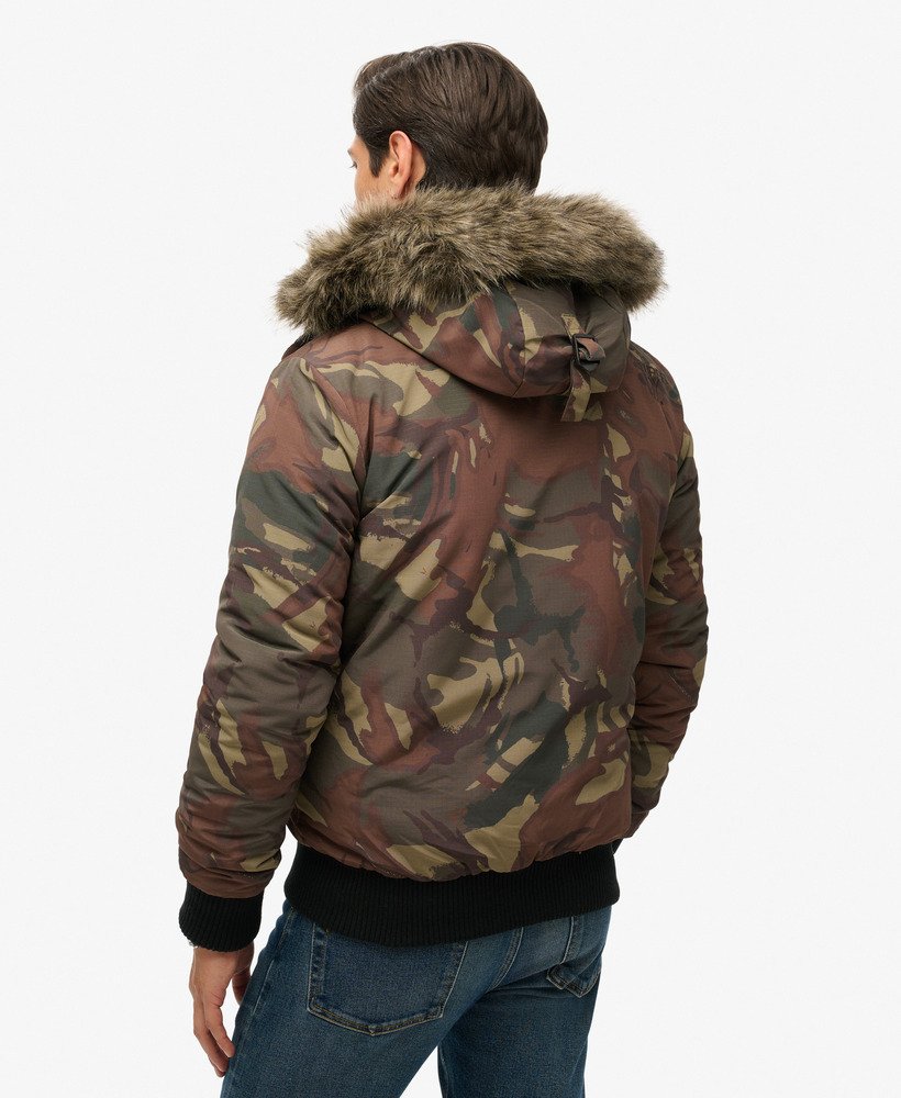 everest puffer bomberjack met capuchon in legercamouflage