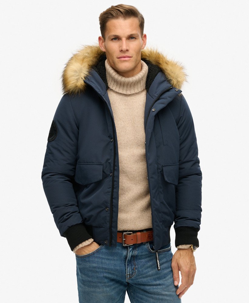 de everest puffer bomberjas met capuchon in nordic chrome navy