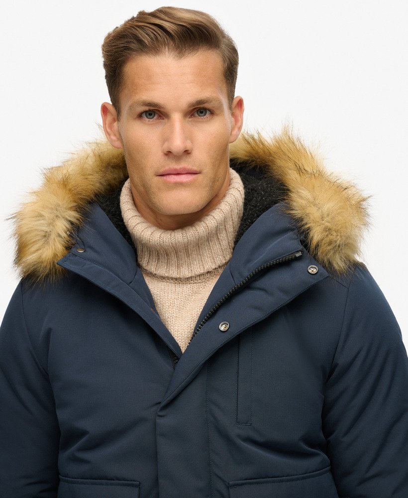 de everest puffer bomberjas met capuchon in nordic chrome navy