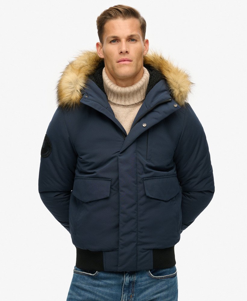 de everest puffer bomberjas met capuchon in nordic chrome navy