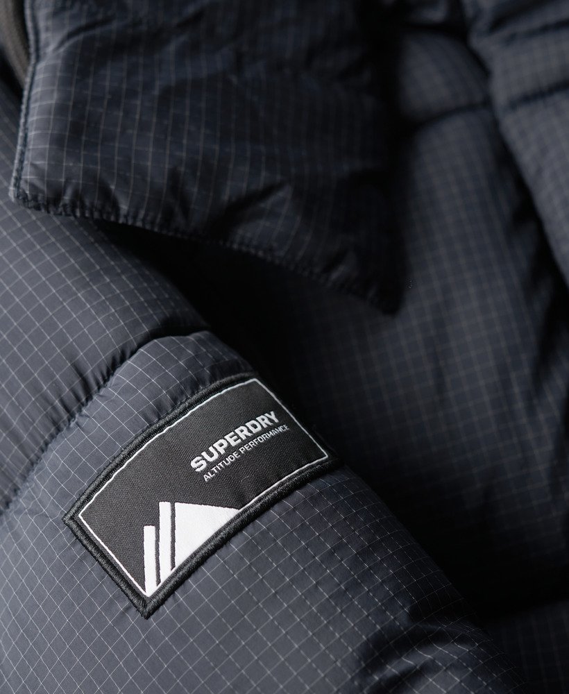 ripstop lange pufferjas in eclipse navy grid