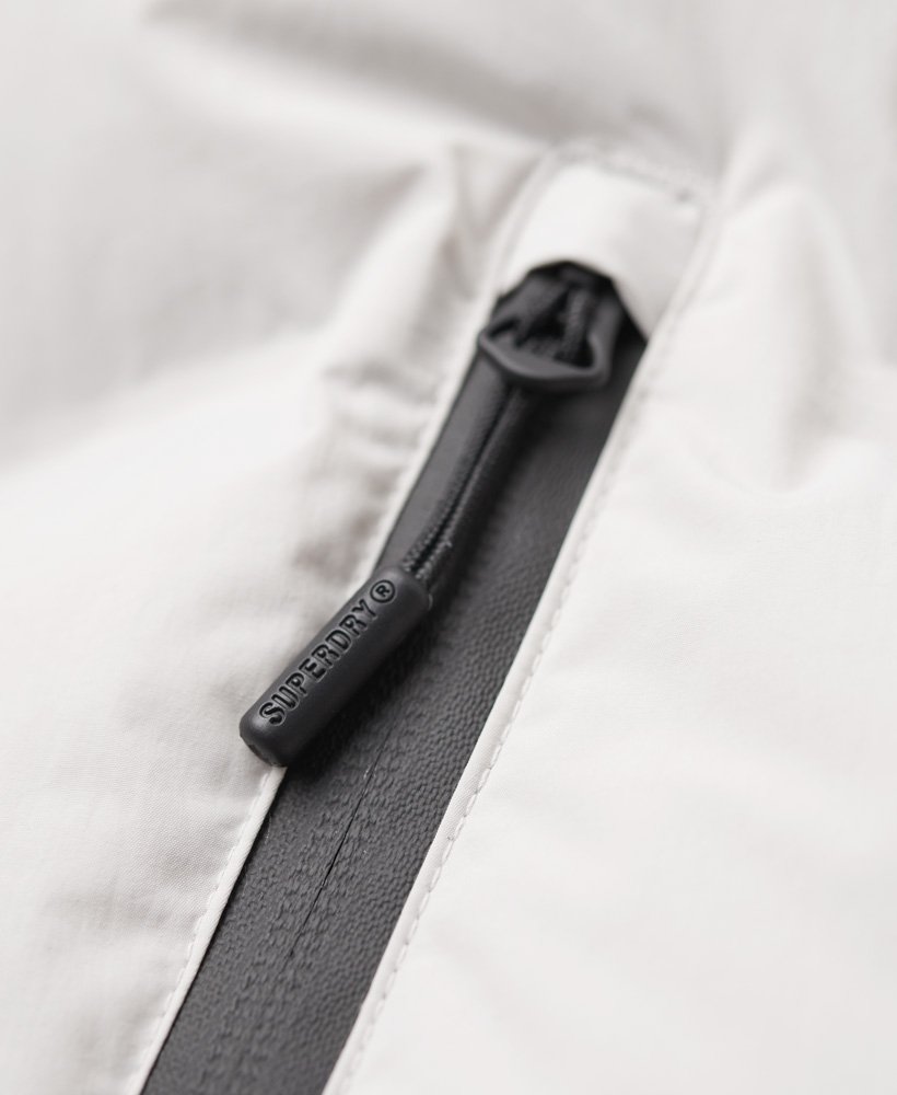 boxy pufferjack met capuchon in moonlight grey