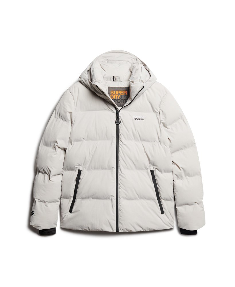 boxy pufferjack met capuchon in moonlight grey