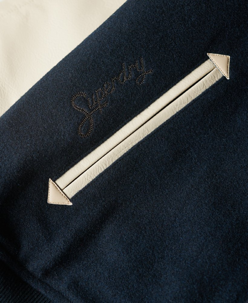 college varsity bomberjack in eclipse navy
