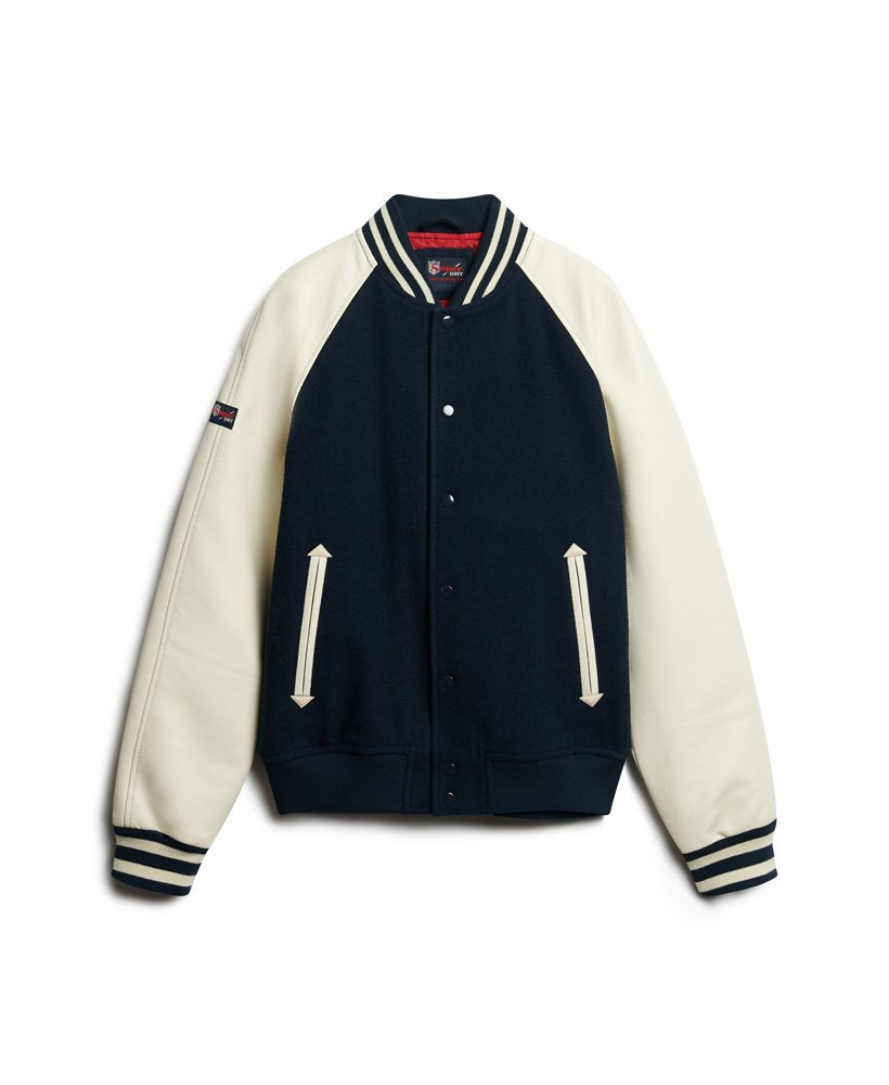 college varsity bomberjack in eclipse navy