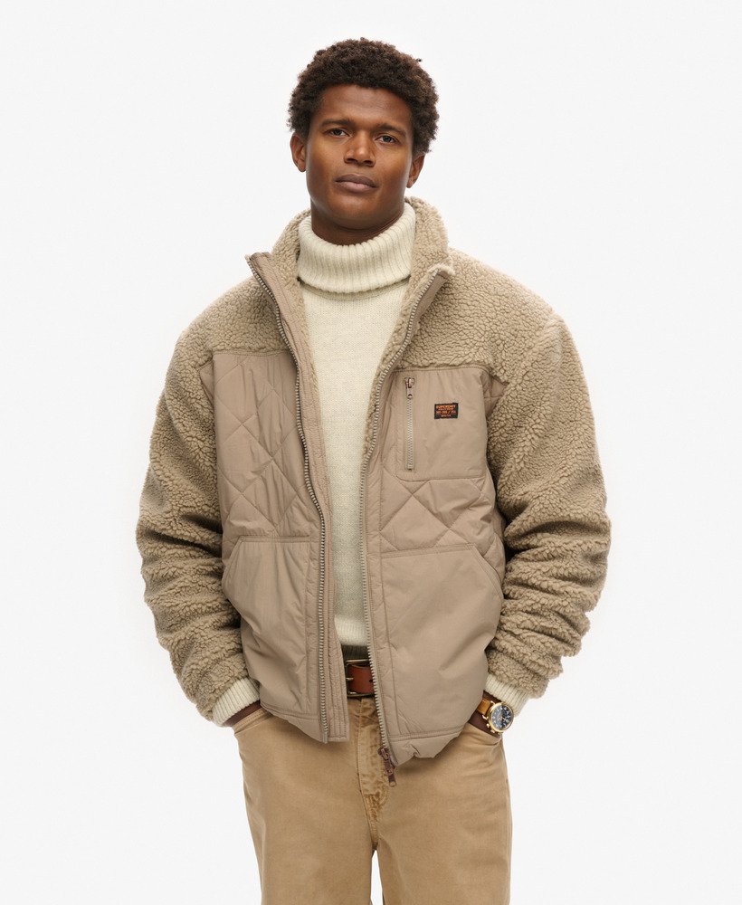 sherpa werkjas hybride in paddenstoelkleur