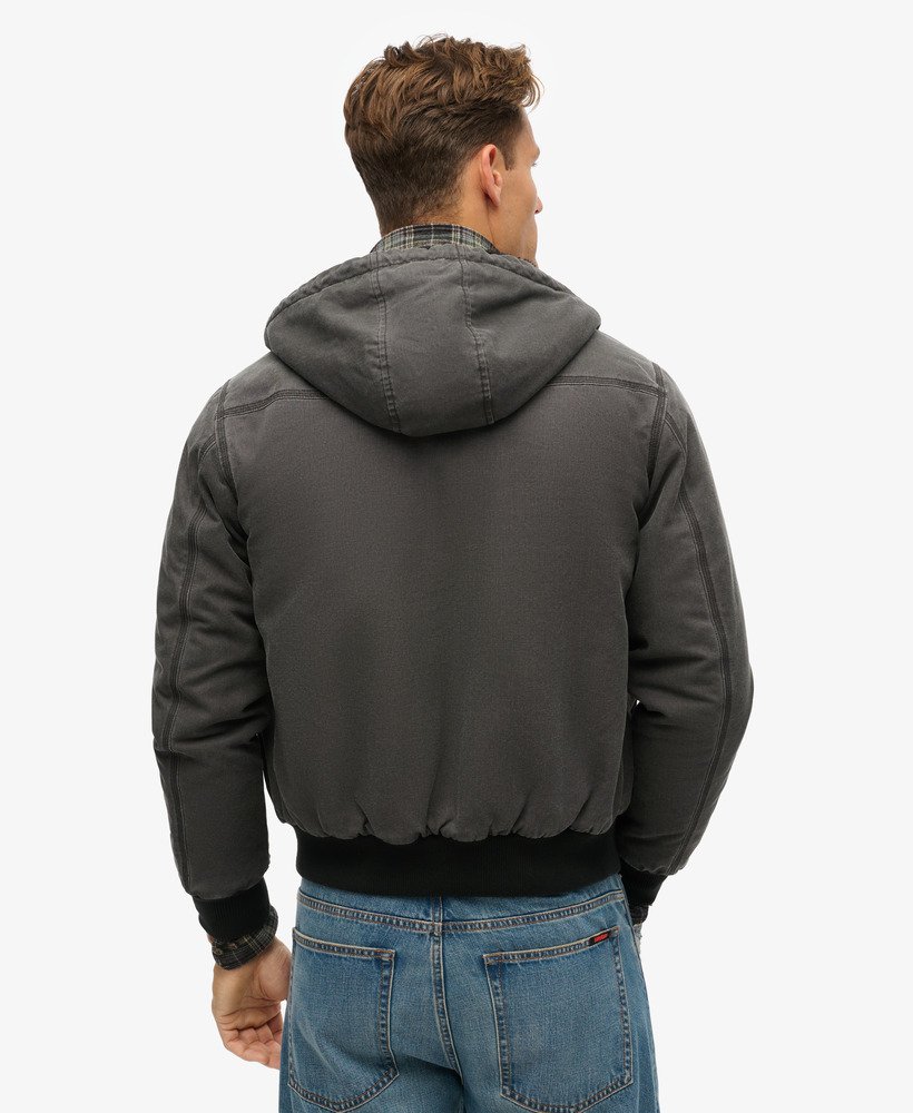 vintage werkjas met capuchon in bison black