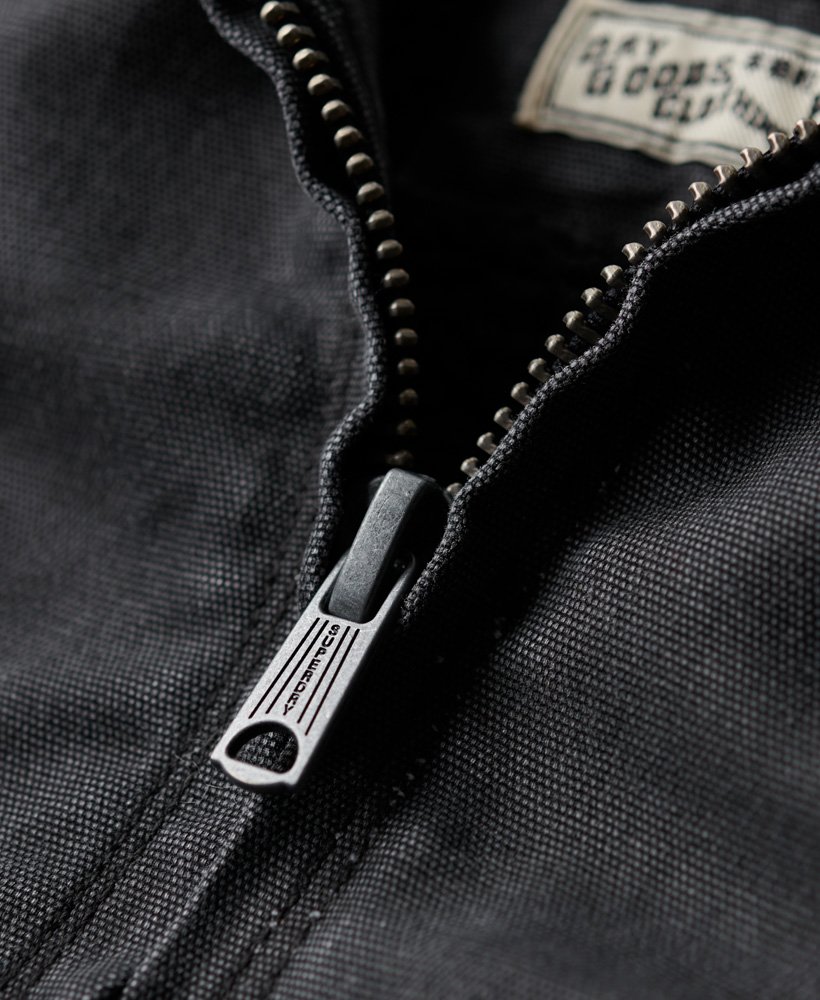 vintage werkjas met capuchon in bison black
