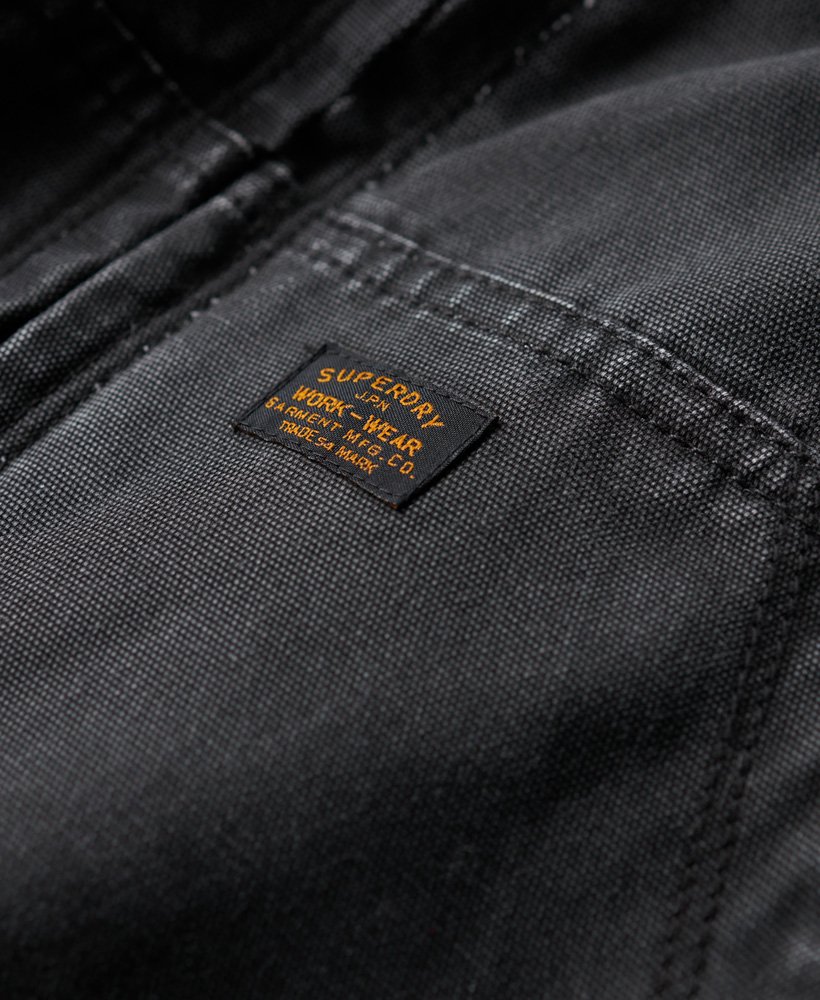 vintage werkjas met capuchon in bison black