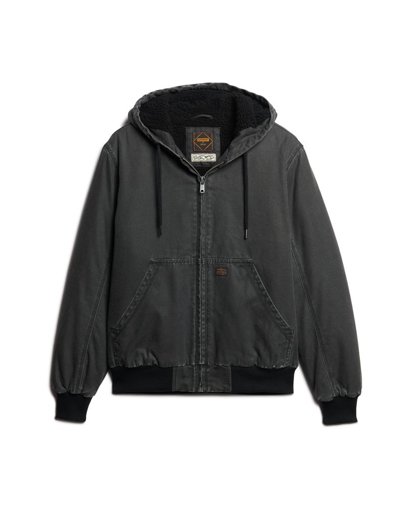 vintage werkjas met capuchon in bison black