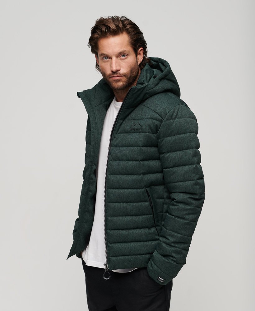 fuji-jas met capuchon in academy dark green herringbone