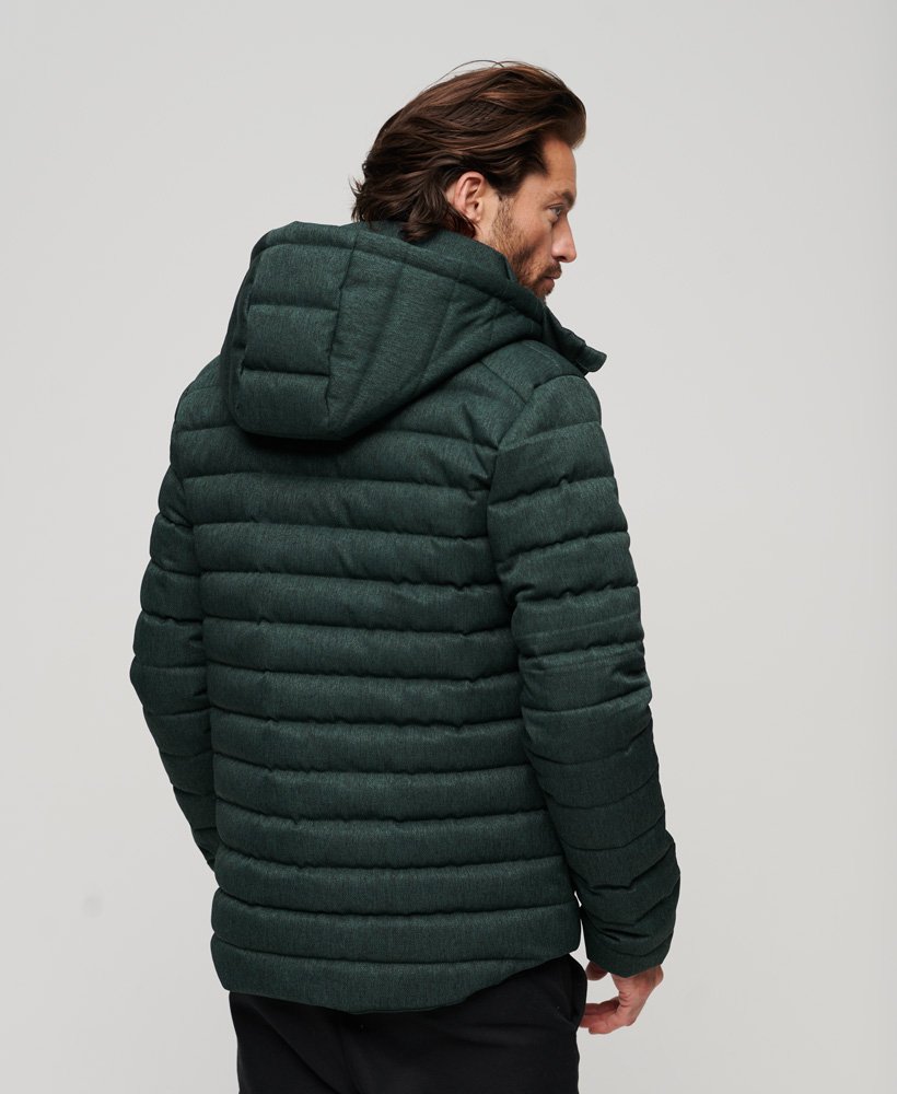 fuji-jas met capuchon in academy dark green herringbone