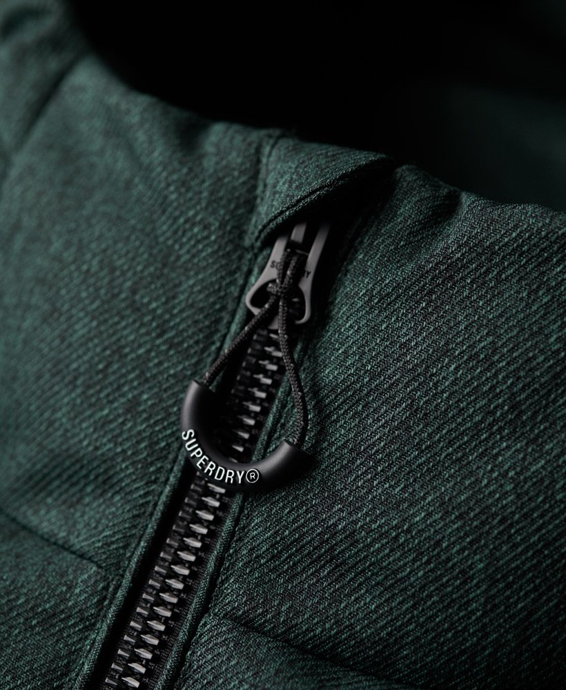 fuji-jas met capuchon in academy dark green herringbone