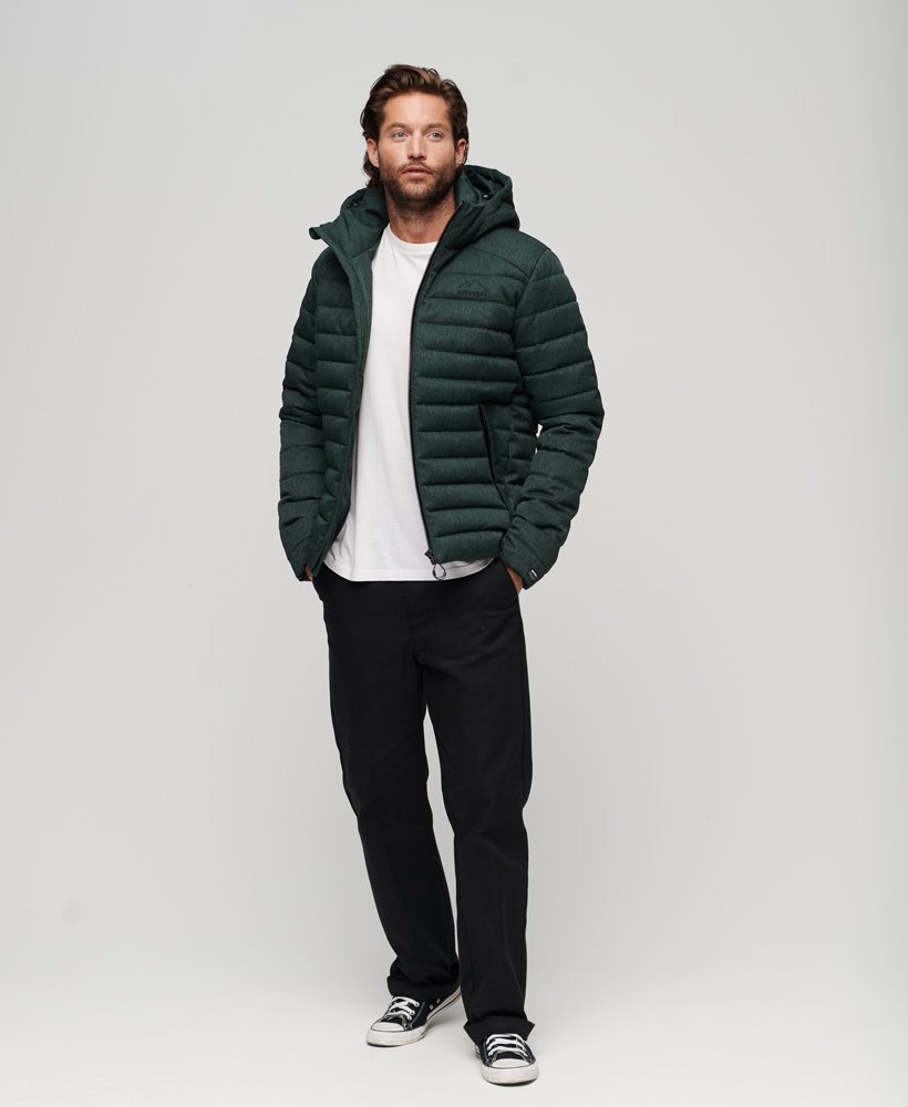fuji-jas met capuchon in academy dark green herringbone