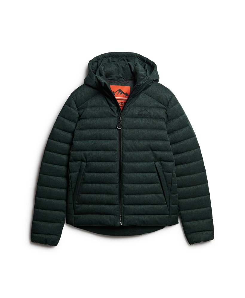 fuji-jas met capuchon in academy dark green herringbone