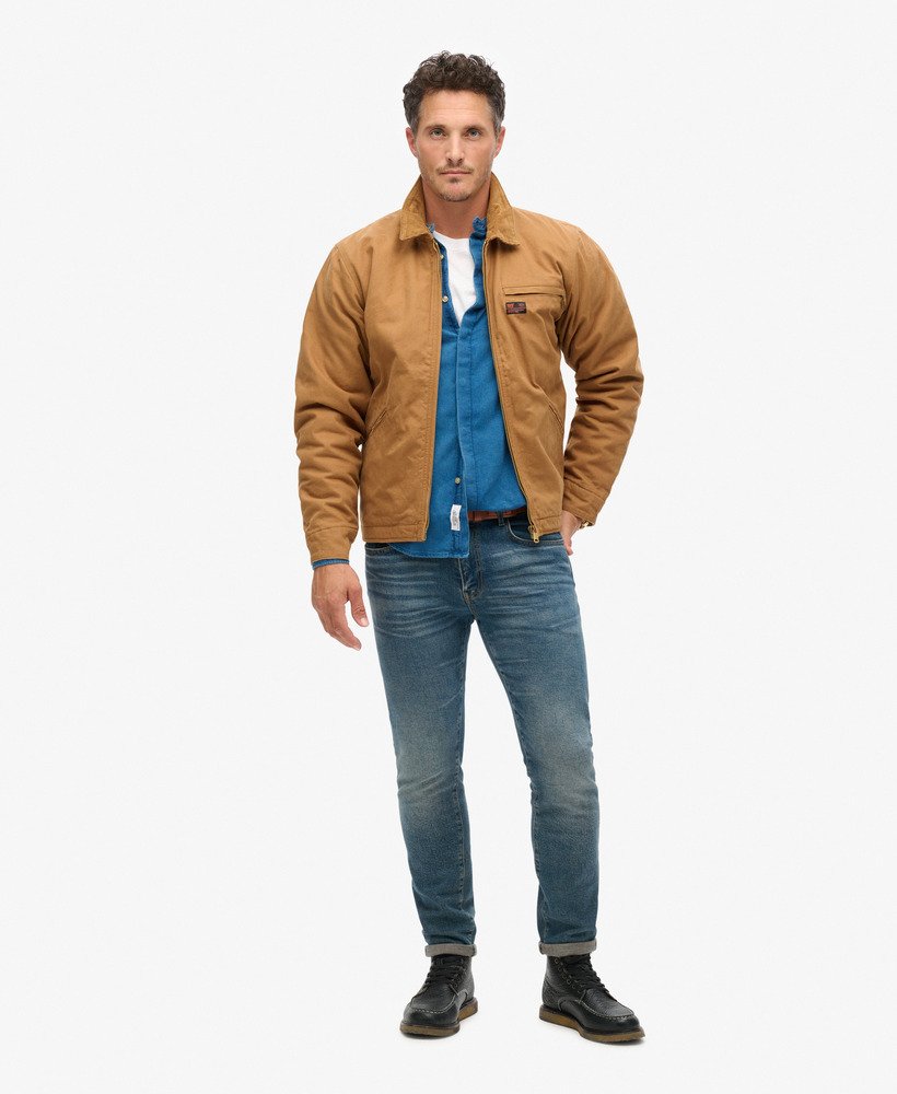 overgebleven ranchjas in denim co tabaksbruin.