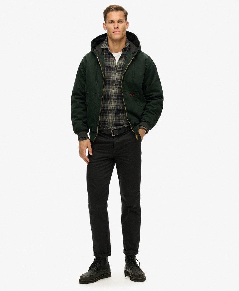 overgebleven bomberjack met capuchon in jet set green