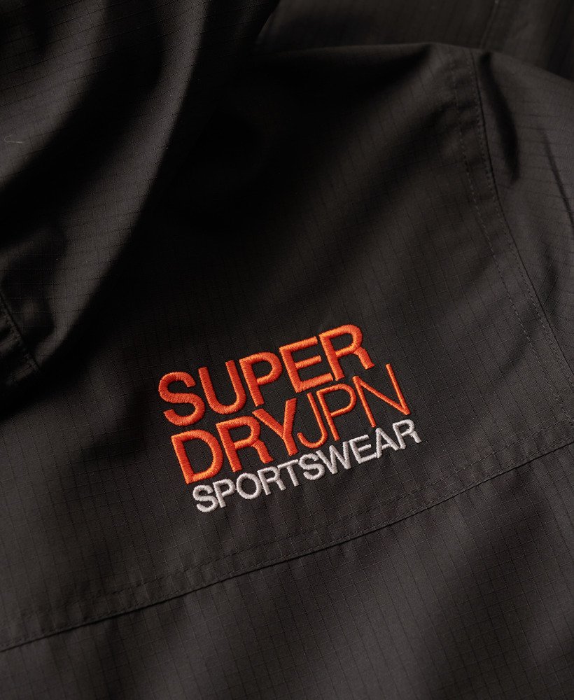 hooded yachter sd windbreaker jacket in black