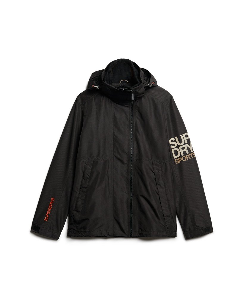 hooded yachter sd windbreaker jacket in black
