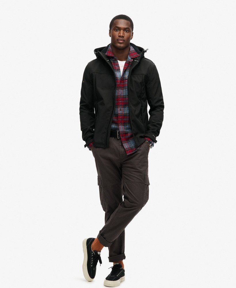 hoodie softshell trekkerjack in zwart