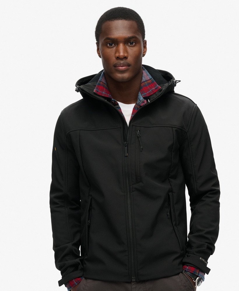 hoodie softshell trekkerjack in zwart