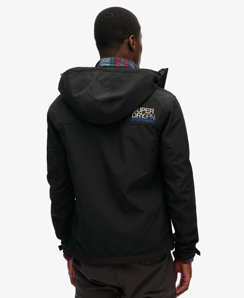 hoodie softshell trekkerjack in zwart