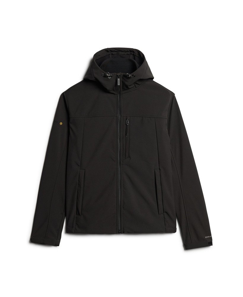 hoodie softshell trekkerjack in zwart