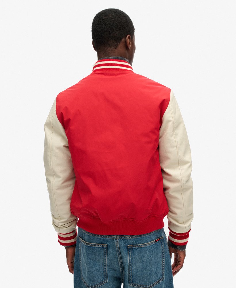 mascotte varsity bomberjack in varsity red