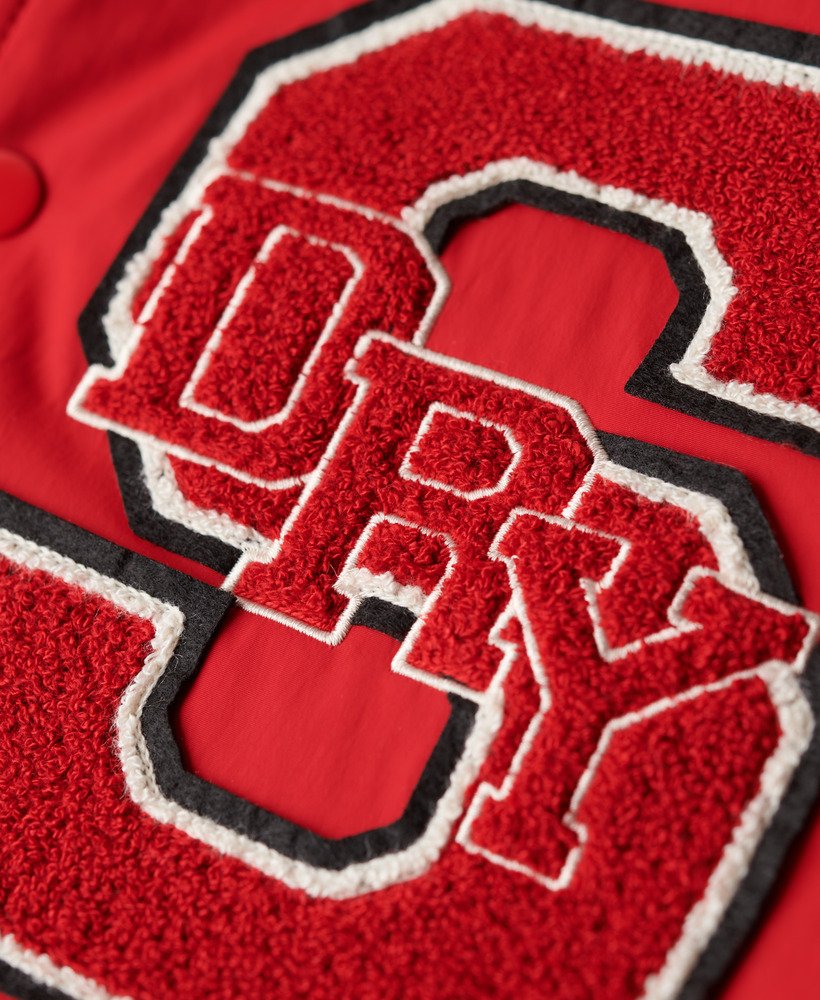 mascotte varsity bomberjack in varsity red