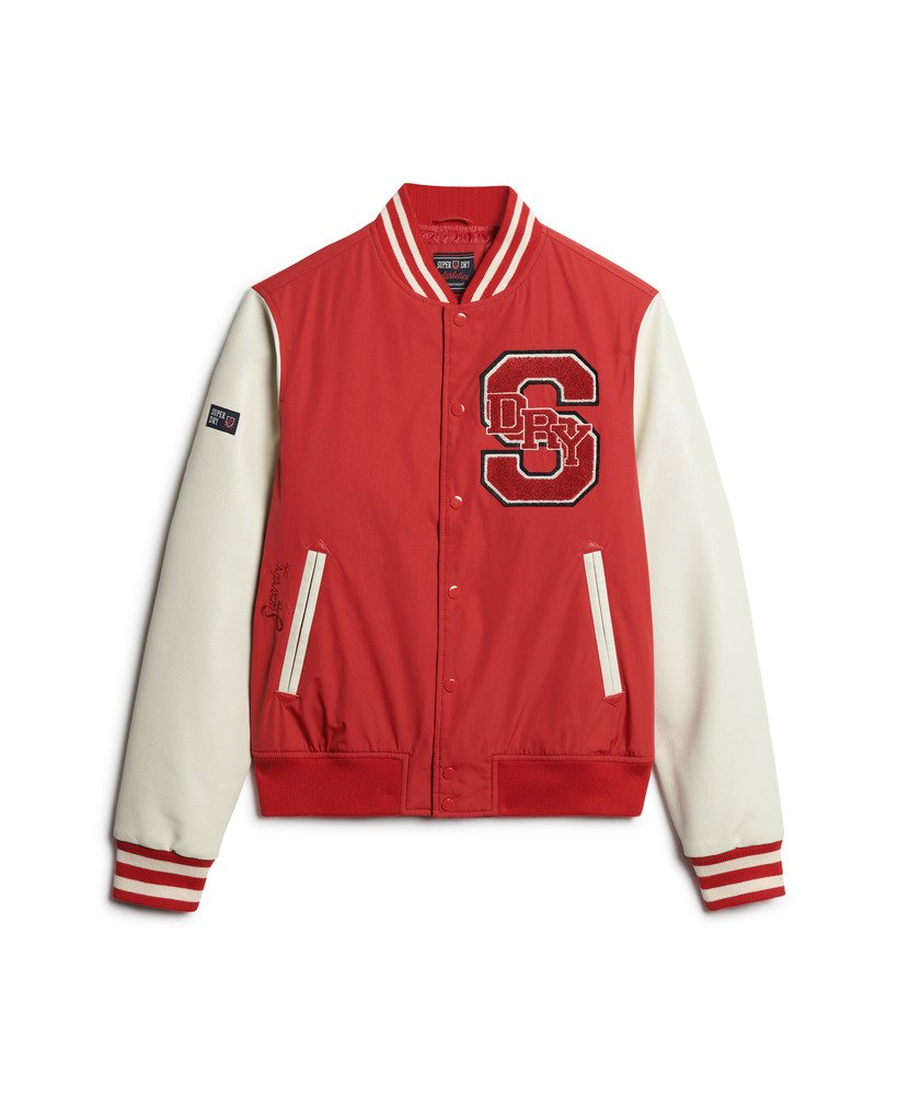 mascotte varsity bomberjack in varsity red