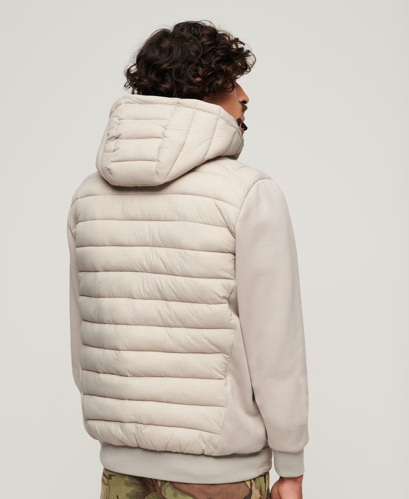 capuchon storm hybrid gewatteerde jas in chateau gray