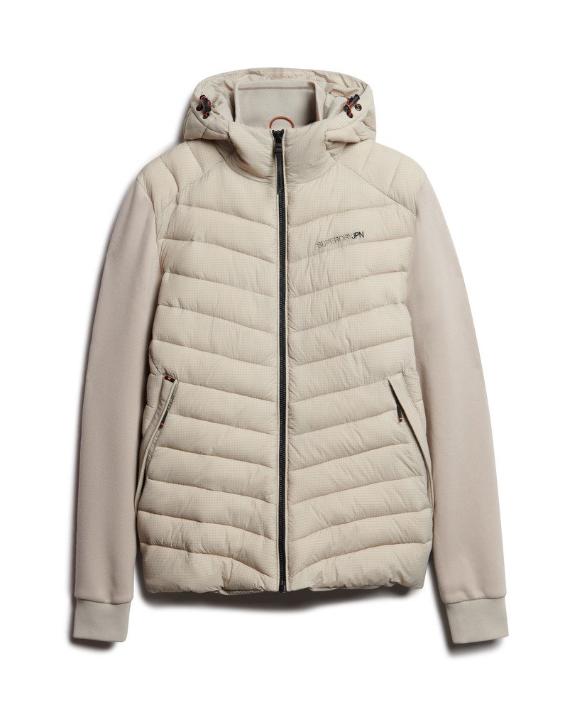 capuchon storm hybrid gewatteerde jas in chateau gray