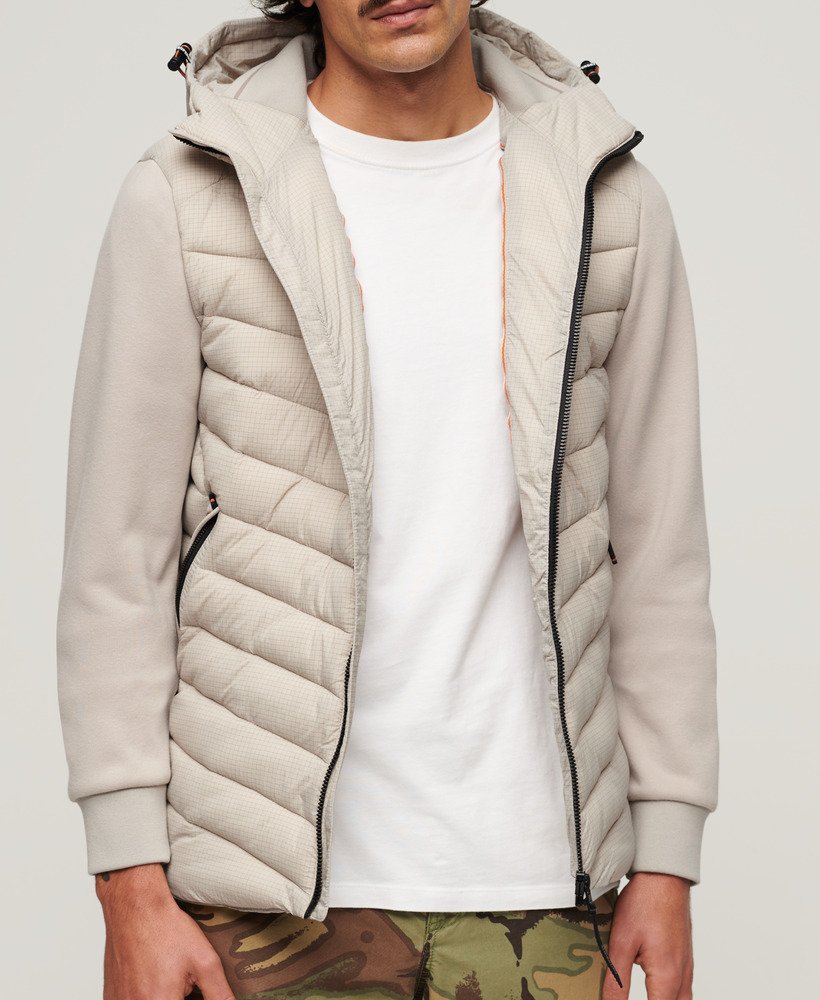 capuchon storm hybrid gewatteerde jas in chateau gray