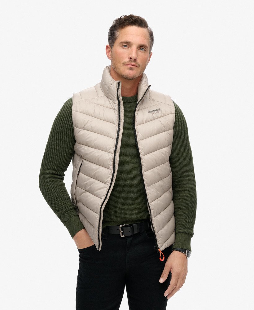 gewatteerd vest zonder capuchon van fuji in chateau gray