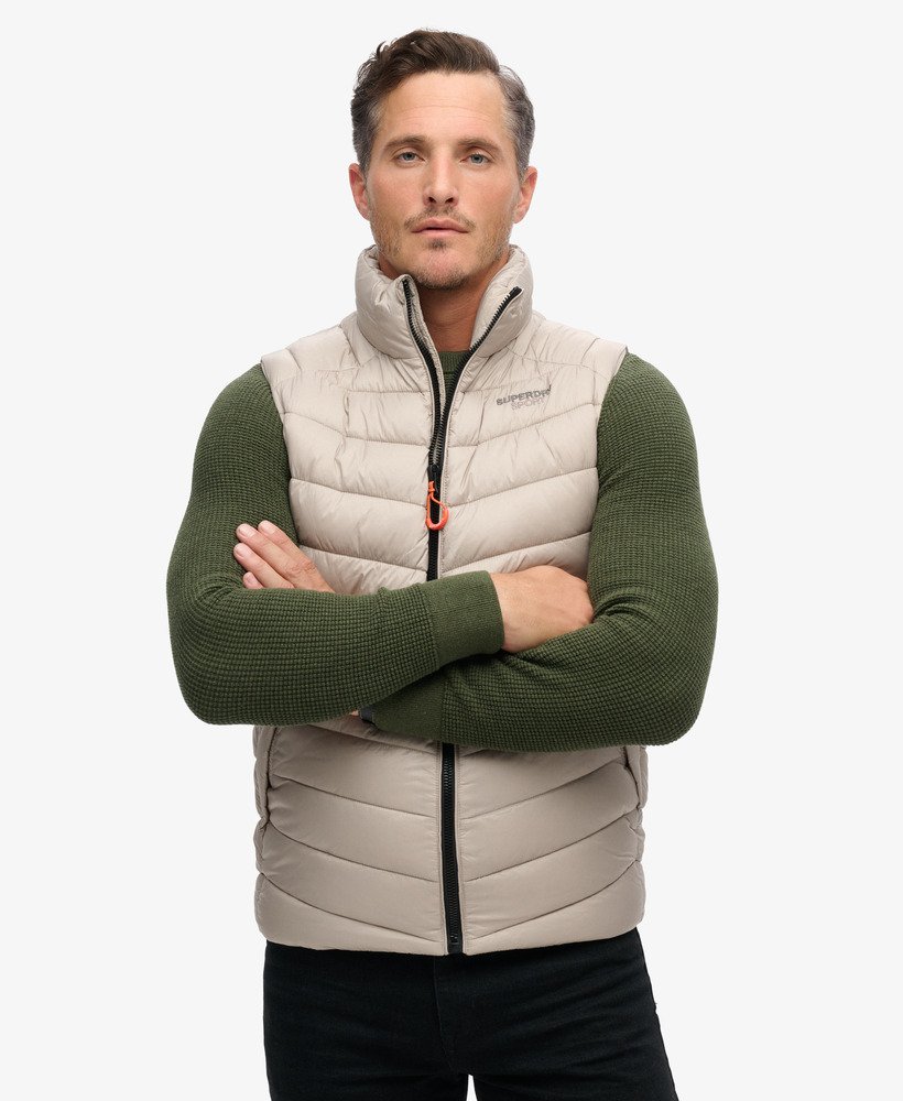 gewatteerd vest zonder capuchon van fuji in chateau gray