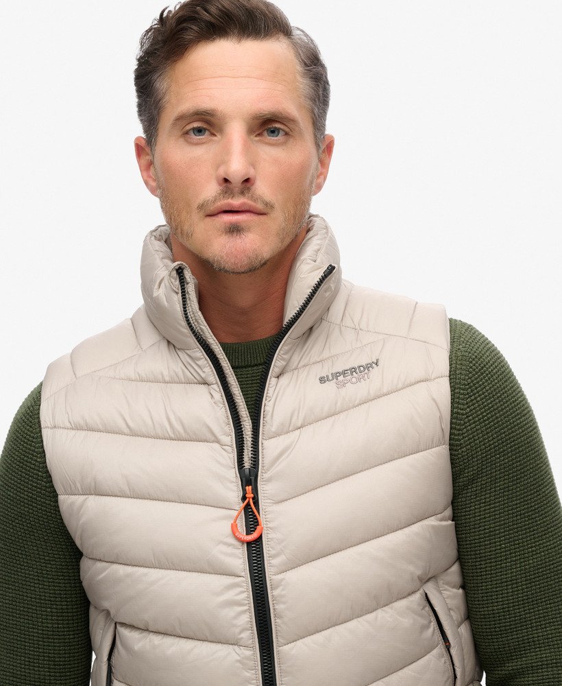 gewatteerd vest zonder capuchon van fuji in chateau gray