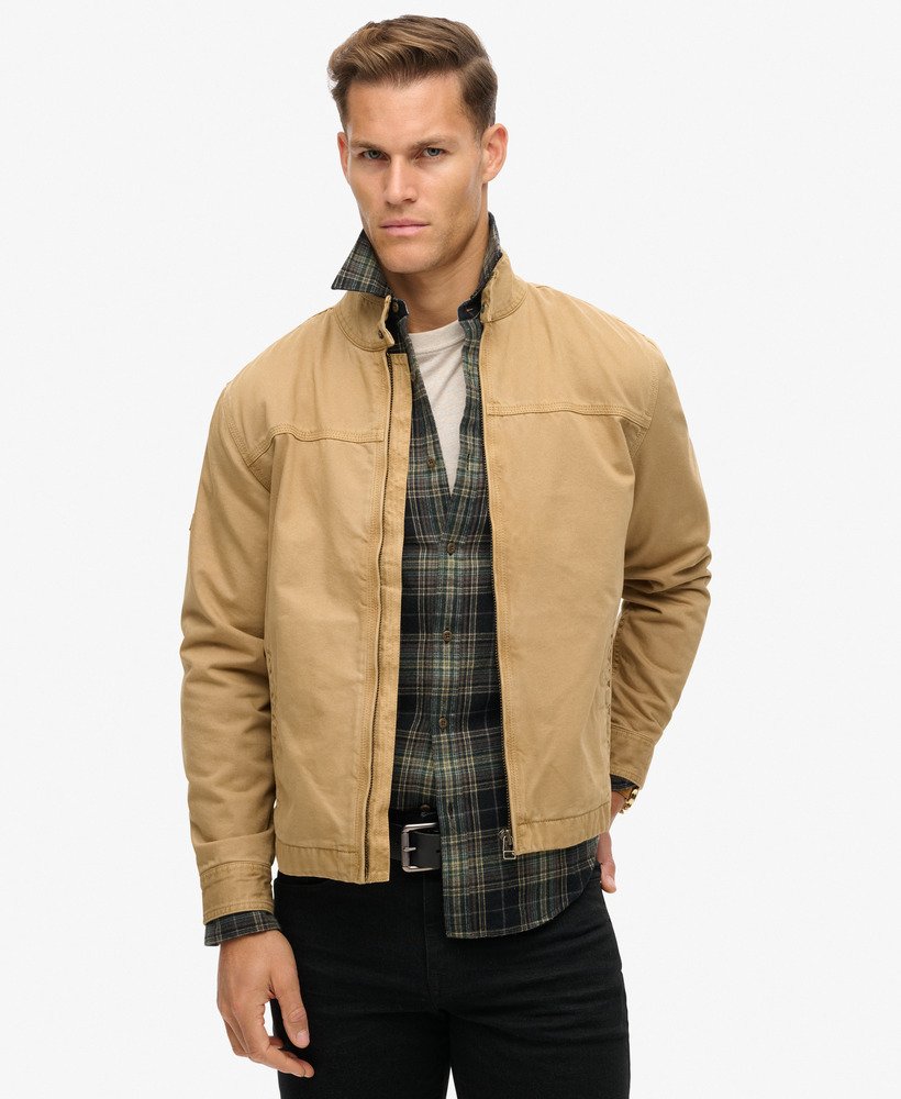 klassieke harrington-jas in canyon beige