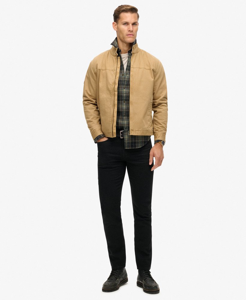 klassieke harrington-jas in canyon beige