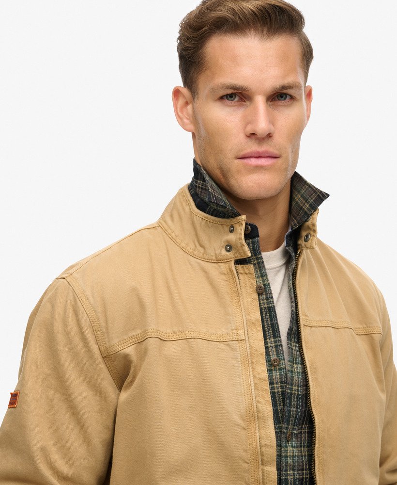 klassieke harrington-jas in canyon beige