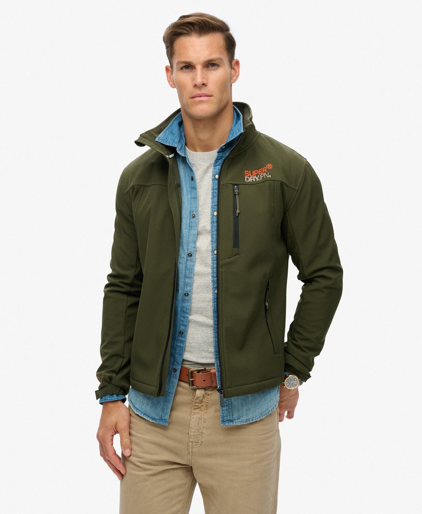 softshell trekker-trainingsjack in legerkaki