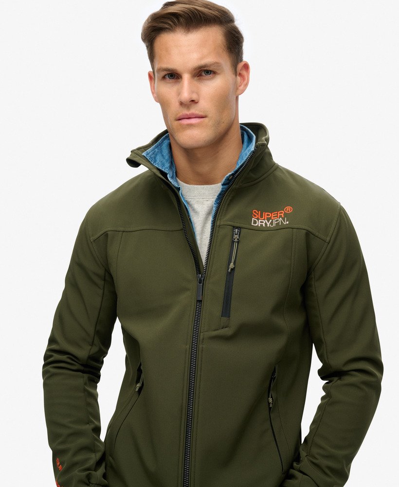 softshell trekker-trainingsjack in legerkaki