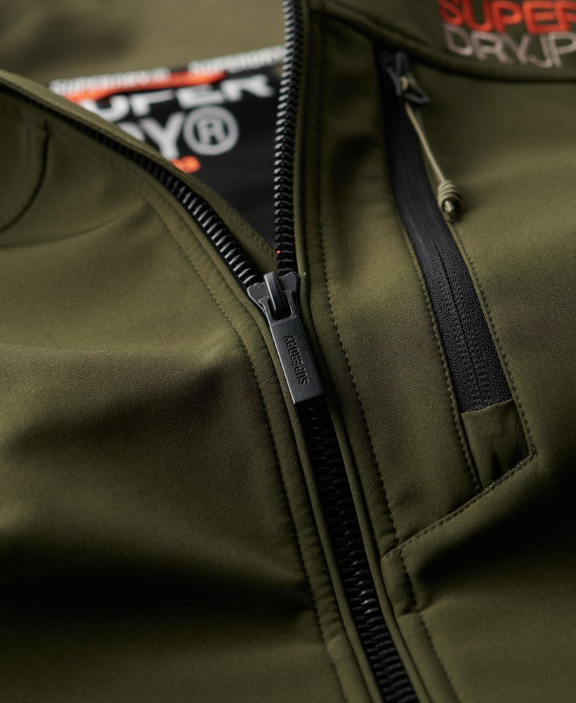 softshell trekker-trainingsjack in legerkaki