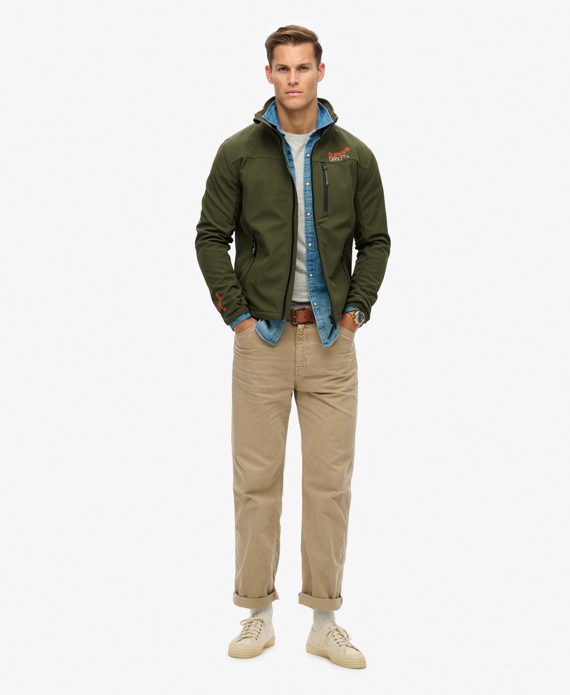 softshell trekker-trainingsjack in legerkaki