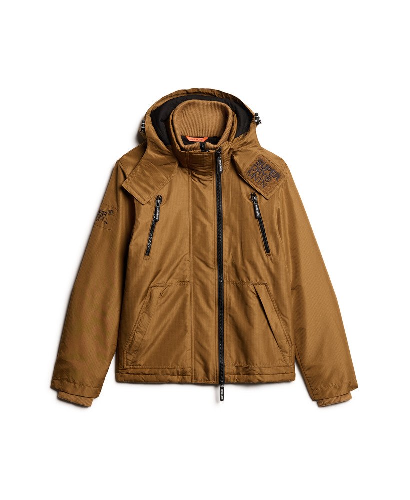 windbreakerjack met capuchon in de kleur mountain van denim co. tabaksbruin.