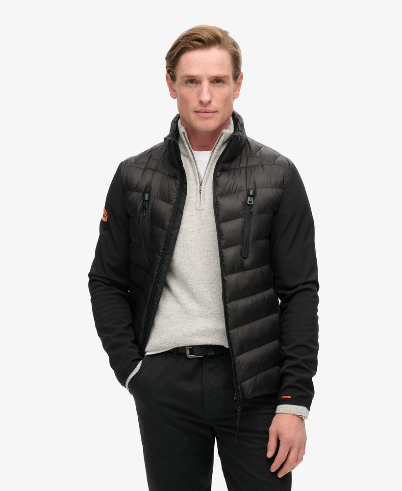 storm softshell hybrid jacket in zwart